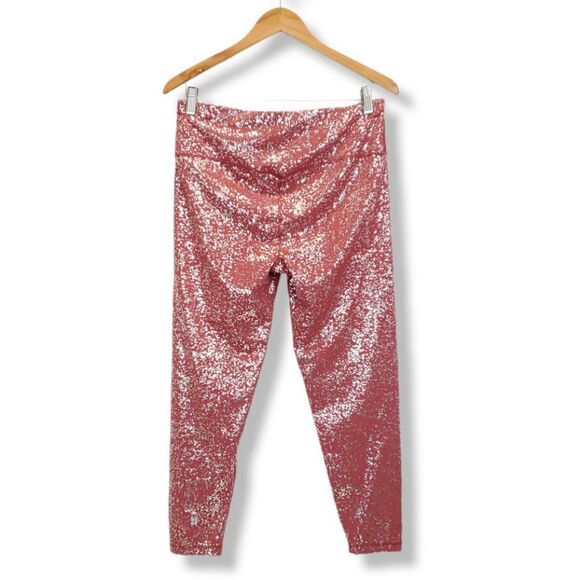 Sweaty Betty Goddess 7/8 Workout Leggings Red Terrazzo Foil Print - Picture 4 of 8